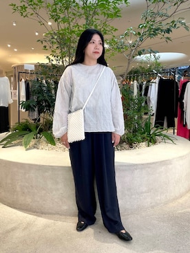 「かぐれ（カグレ）のキュプラオーバーダイパンツ（その他パンツ）」を使った、sakaiさん（レディース・160cm）の夏コーディネート