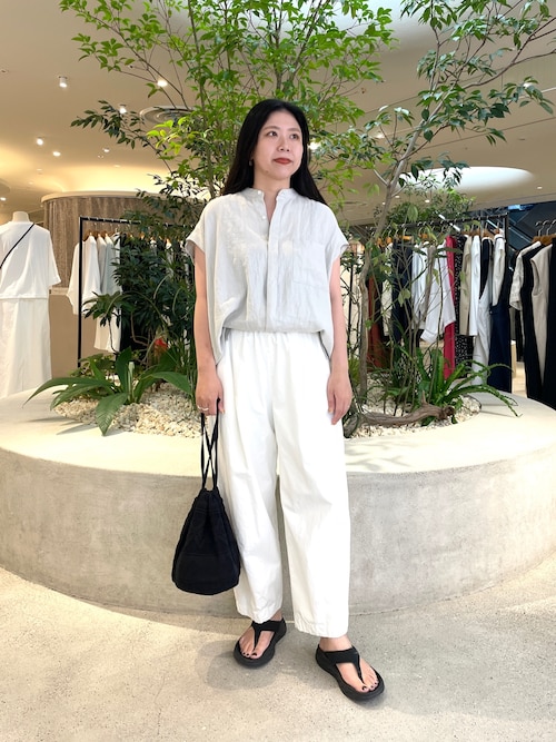 ＊m＊ 24SS かぐれ　リネンノースリーブワイドシャツワンピース Amazon.co.jp: [かぐれ] リネンノースリーブワイドシャツ