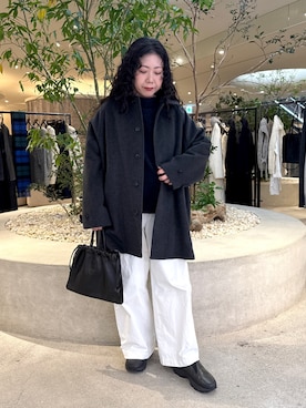 「アイテム（ステンカラーコート）」を使った、sakaiさん（レディース・160cm）の冬コーディネート