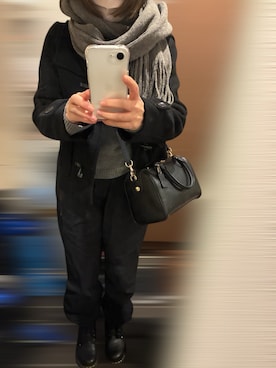 「アイテム（ダッフルコート）」を使った、めーさん（レディース・154cm）の冬コーディネート