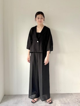 「アイテム（スーツジャケット）」を使った、古川さん（レディース・163cm）の夏コーディネート