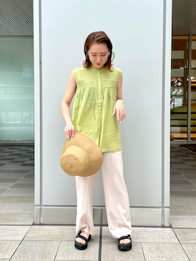 「FREE'S MART（フリーズマート）のアイテム（帽子）」を使った、manamiさん（レディース・158cm）の夏コーディネート