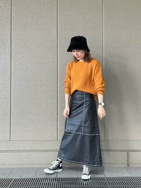 「FREE'S MART（フリーズマート）のアイテム（帽子）」を使った、manamiさん（レディース・158cm）の秋コーディネート