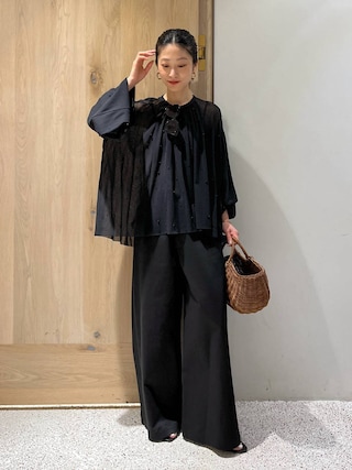 Curensologyカレンソロジーコットンチュールパールブラウス Curensology(カレンソロジー)/コットンチュールパールブラウスを使った