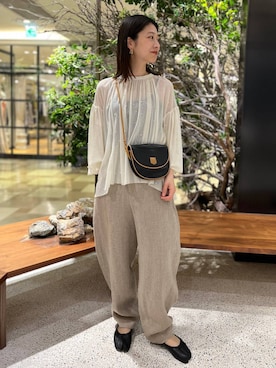 Curensologyカレンソロジーコットンチュールパールブラウス Curensology(カレンソロジー)/コットンチュールパールブラウスを