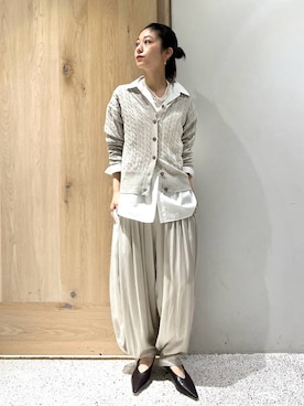 Curensology(カレンソロジー)/ウールリネンVネックニットカーディガン