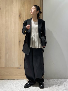 「アイテム（クラッチバッグ）」を使った、ruiさん（レディース・158cm）の秋コーディネート