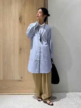 「アイテム（パンツ、イエロー系）」を使った、ruiさん（レディース・158cm）の夏コーディネート