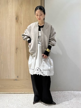 「アイテム（バングル/リストバンド）」を使った、ruiさん（レディース・158cm）の冬コーディネート