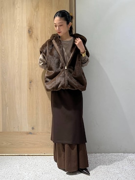 「アイテム（バングル/リストバンド）」を使った、ruiさん（レディース・158cm）の秋コーディネート