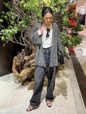 「アイテム（クラッチバッグ）」を使った、ruiさん（レディース・158cm）の夏コーディネート