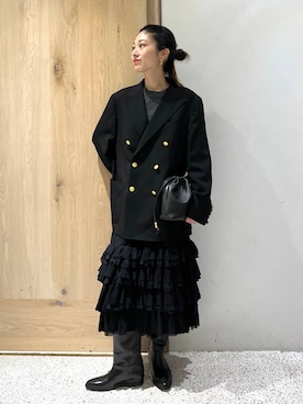 「アイテム（クラッチバッグ）」を使った、ruiさん（レディース・158cm）の秋コーディネート