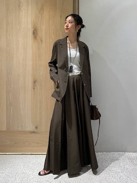 「ナチュラル」｜「アイテム（ジャケット/アウター）」を使った、ruiさん（レディース・158cm）の夏コーディネート
