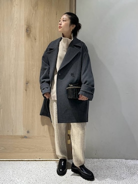 「アイテム（ピーコート）」を使った、ruiさん（レディース・158cm）の秋コーディネート