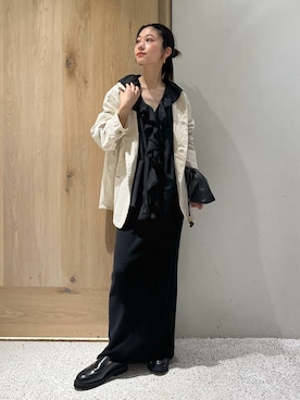 「アイテム（クラッチバッグ）」を使った、ruiさん（レディース・158cm）の秋コーディネート