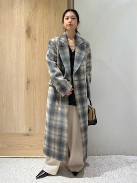 「アイテム（チェスターコート）」を使った、ruiさん（レディース・158cm）の秋コーディネート
