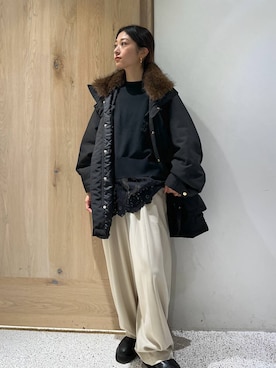 「アイテム（モッズコート）」を使った、ruiさん（レディース・158cm）の秋コーディネート