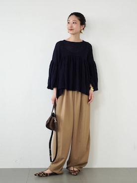 「Curensology（カレンソロジー）のCurensology(カレンソロジー)/フォールドロストパンツ（その他パンツ）」を使った、ruiさん（レディース・158cm・20代）の夏コーディネート