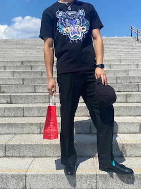 「H&M（エイチ・アンド・エム）のアイテム（ハンチング/ベレー帽）」を使った、poroporoporoさん（メンズ・180cm）の夏コーディネート