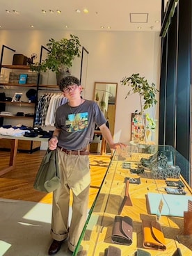 「古着好きな人と繋がりたい」｜「アイテム（チノパンツ）」を使った、renさん（メンズ・170cm）の夏コーディネート