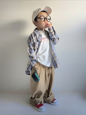 「アイテム（パンツ）」を使った、EITOさん（キッズ・90cm）の秋コーディネート