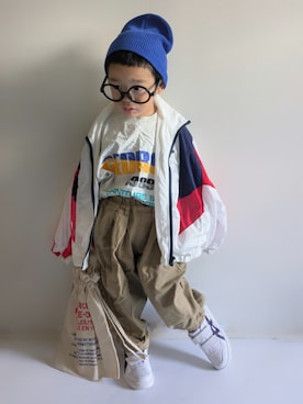 「アイテム（パンツ）」を使った、EITOさん（キッズ・90cm）の秋コーディネート