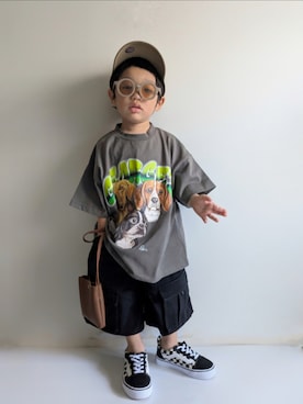 「アイテム（Tシャツ/カットソー）」を使った、EITOさん（キッズ・90cm）の夏コーディネート