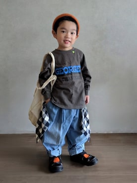 「BREEZE（ブリーズ）のアイテム」を使った、EITOさん（キッズ・100cm）の秋コーディネート