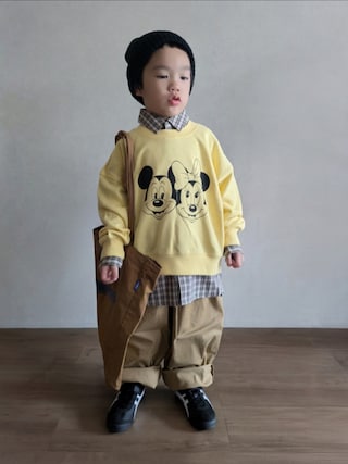 「 J.J camp(ジェイジェイキャンプ)のJ.J camp ニット帽 ワンポイント tsukinobo(ニットキャップ/ビーニー)」を使った、EITOさん(キッズ・100cm)の秋コーディネート