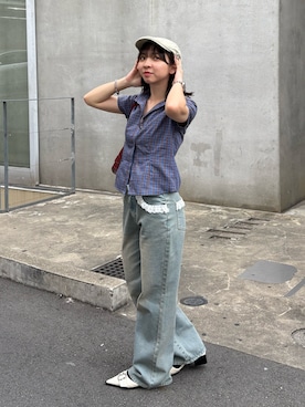 「アイテム（シャツ/ブラウス）」を使った、サクヤさん（レディース・149cm）の夏コーディネート