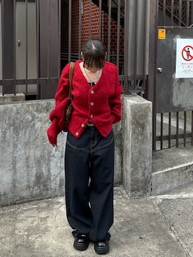 「WHO'S WHO gallery（フーズフーギャラリー）のスタッズベルト（ベルト）」を使った、サクヤさん（レディース・149cm）の秋コーディネート