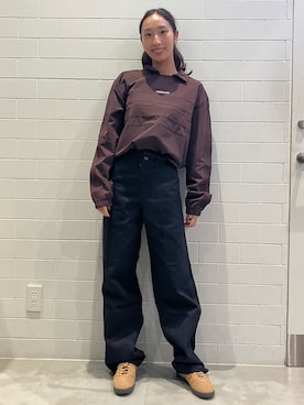 「アディダスオリジナルス」｜「アイテム（カーゴパンツ）」を使った、KMさん（レディース・165cm）の秋コーディネート