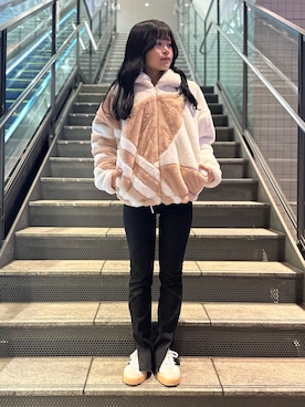 「サンバ」｜「アイテム（ブルゾン）」を使った、IMさん（レディース・156cm）の冬コーディネート