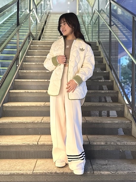 「adidas（アディダス）のガゼルボールド / Gazelle Bold / 厚底スニーカー / アディダスオリジナルス adidas Originals（スニーカー）」を使った、IMさん（レディース・156cm）の秋コーディネート