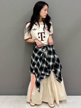 「adidas（アディダス）のアイテム（スカート）」を使った、KKさん（レディース・150cm）の夏コーディネート