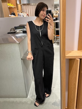 「黒」｜「アイテム（オールインワン・サロペット）」を使った、TSUCHIYA_159cmさん（レディース・159cm）の夏コーディネート