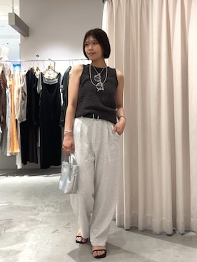 「アイテム（スウェットパンツ、ベージュ系）」を使った、TSUCHIYA_159cmさん（レディース・159cm）の夏コーディネート