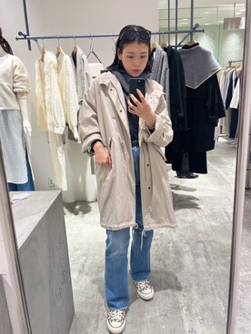 「SHENERY（シーナリー）のアイテム（モッズコート）」を使った、TSUCHIYA_159cmさん（レディース・159cm）の秋コーディネート