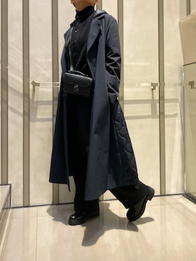「アウターコーデ」｜「アイテム（トレンチコート）」を使った、HARAKOさん（レディース・160cm）の冬コーディネート
