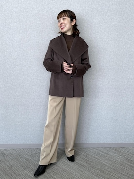 「アイテム（ステンカラーコート）」を使った、risaさん（レディース・156cm）の秋コーディネート