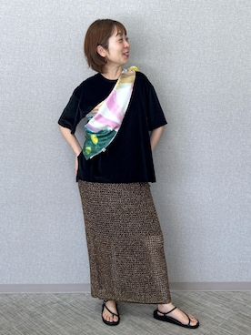 「アイテム（バンダナ/スカーフ）」を使った、risaさん（レディース・156cm・30代）の夏コーディネート