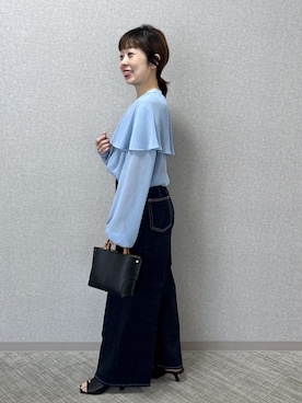 「ROPE'（ロペ）のアイテム（トップス）」を使った、risaさん（レディース・156cm）の春コーディネート