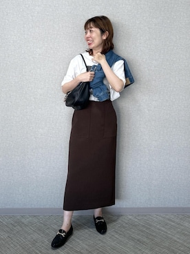 「ROPE'（ロペ）のアイテム」を使った、risaさん（レディース・156cm）の春コーディネート