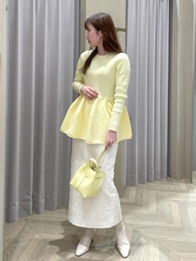 CADUNE 神崎 恵さんコラボ リブタイトスカート チャコール 36サイズの