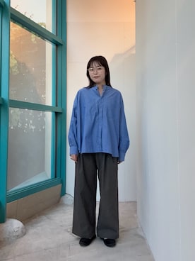 「アイテム（メガネ、その他）」を使った、ヤマグチさん（レディース・158cm）の秋コーディネート