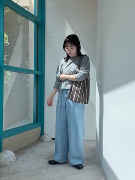 「アイテム（レインシューズ）」を使った、ヤマグチさん（レディース・158cm）の夏コーディネート