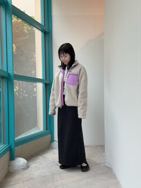 「アイテム（テーラードジャケット、パープル系）」を使った、ヤマグチさん（レディース・158cm）の秋コーディネート