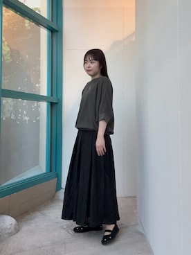 「アイテム（スカート）」を使った、ヤマグチさん（レディース・158cm）の秋コーディネート