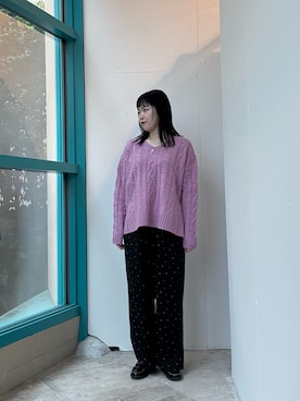 「HARUTA（ハルタ）の『別注』HARUTA×DOORS　キルトローファー（ローファー）」を使った、ヤマグチさん（レディース・158cm）の秋コーディネート