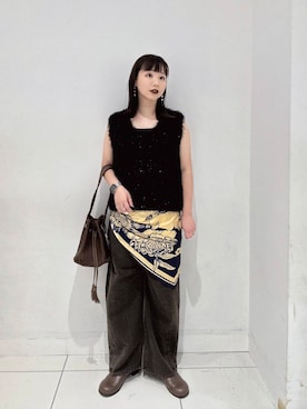 「イエベ秋」｜「アイテム（スリッポン）」を使った、あべのりさん（レディース・164cm）の夏コーディネート